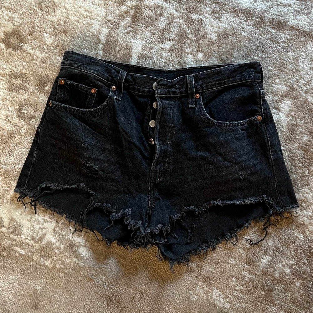 Black High Waisted Levi Shorts